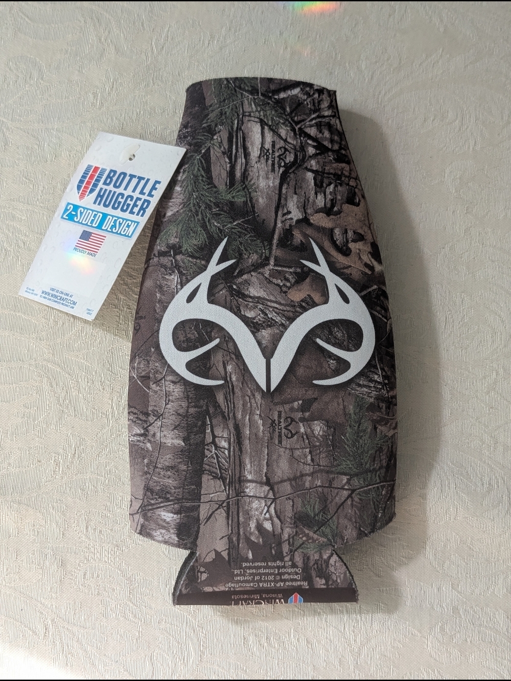 Bottle Hugger Realtree Antlers Neoprene 2-Sided Zippered Sleeve 8 fl oz